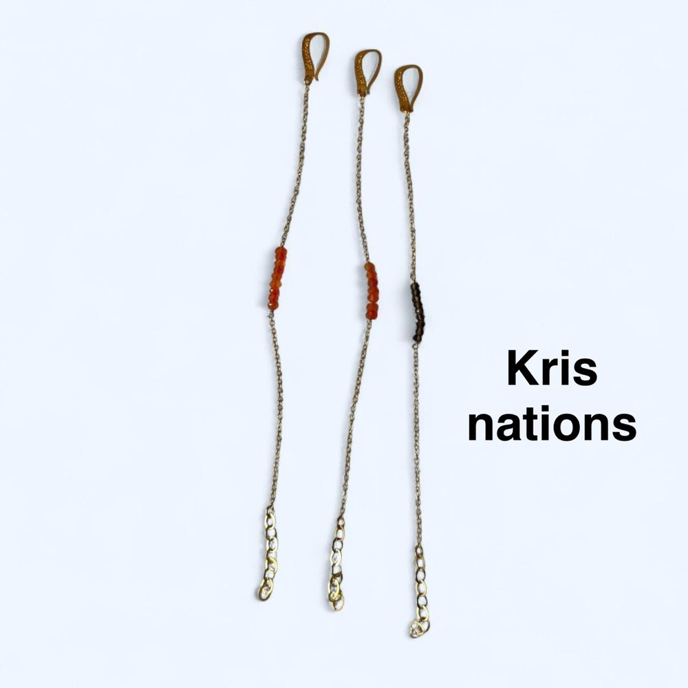 Kris Nations Gold and Orange Beaded bracelets